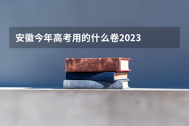 安徽今年高考用的什么卷2023