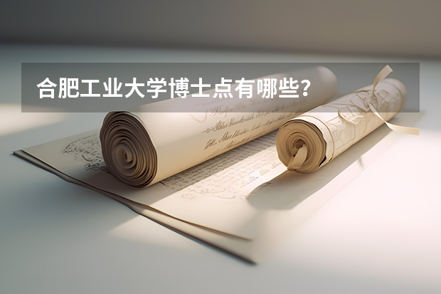 合肥工业大学博士点有哪些？