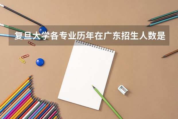 复旦大学各专业历年在广东招生人数是多少