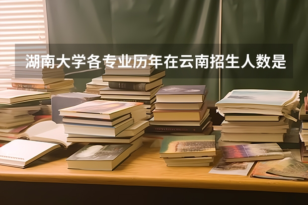 湖南大学各专业历年在云南招生人数是多少