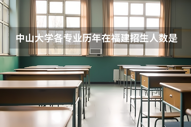 中山大学各专业历年在福建招生人数是多少