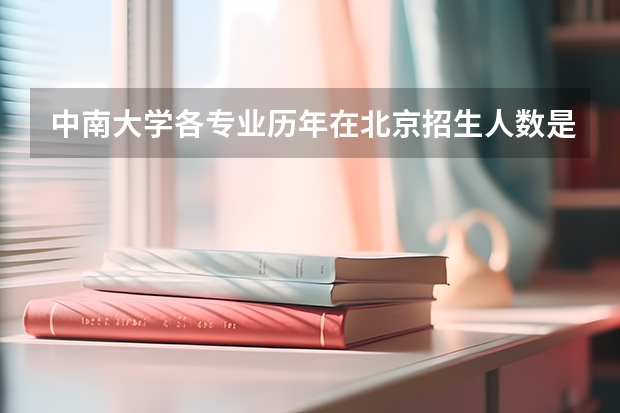 中南大学各专业历年在北京招生人数是多少