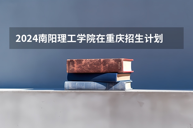 2024南阳理工学院在重庆招生计划