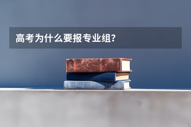 高考为什么要报专业组？