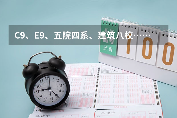 C9、E9、五院四系、建筑八校……这些大学分类都是什么？