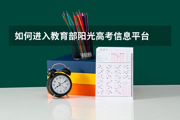 如何进入教育部阳光高考信息平台
