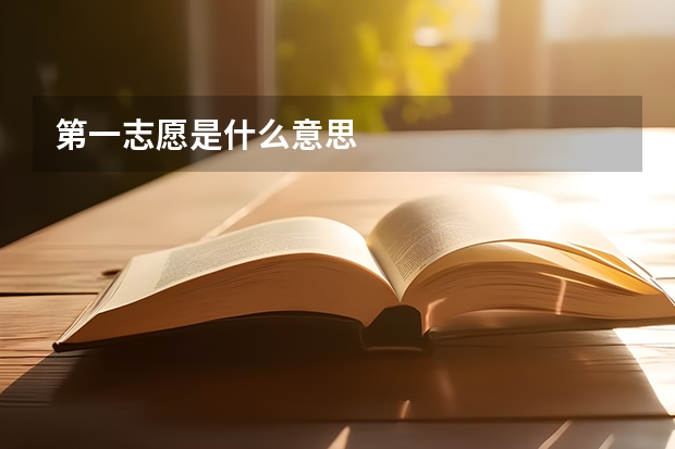 第一志愿是什么意思