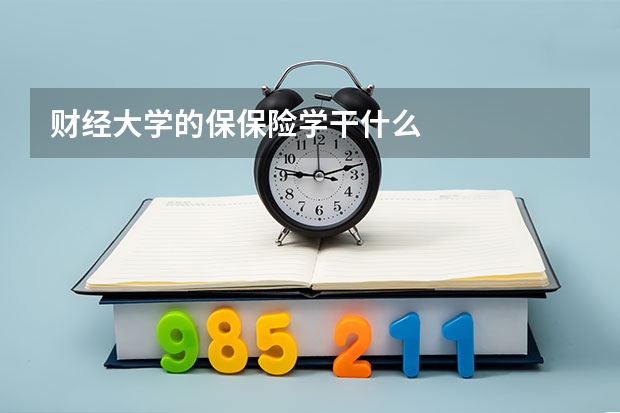 财经大学的保保险学干什么